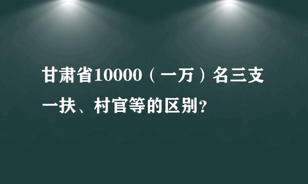 甘肃省10000(一万)名三支一扶、村官等的区别?