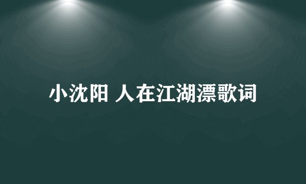 小沈阳 人在江湖漂歌词