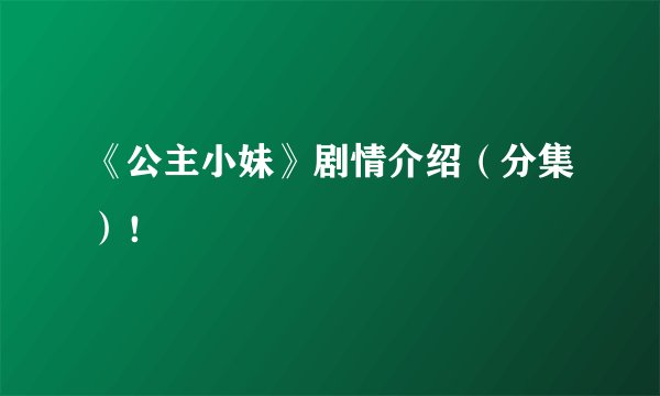 《公主小妹》剧情介绍（分集）！