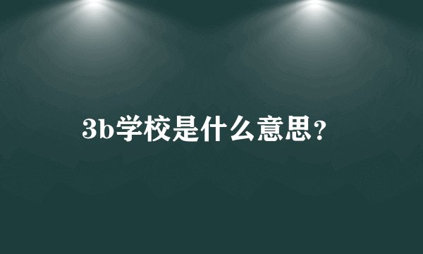 3b学校是什么意思？