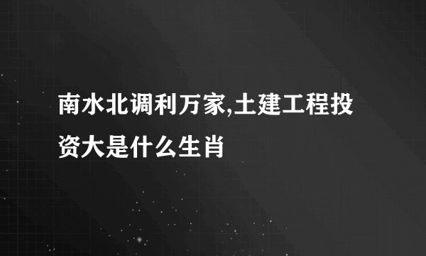 南水北调利万家,土建工程投资大是什么生肖