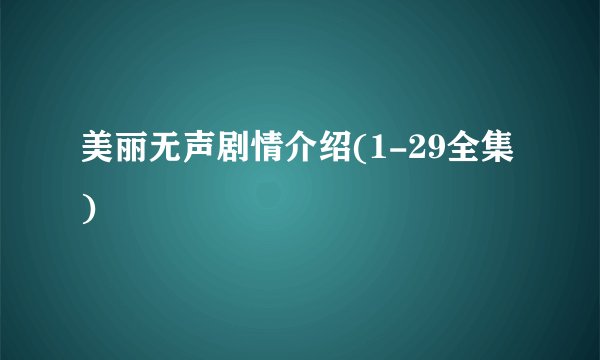 美丽无声剧情介绍(1-29全集)