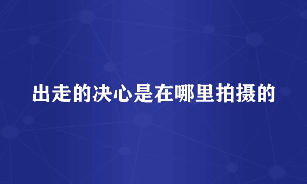 出走的决心是在哪里拍摄的