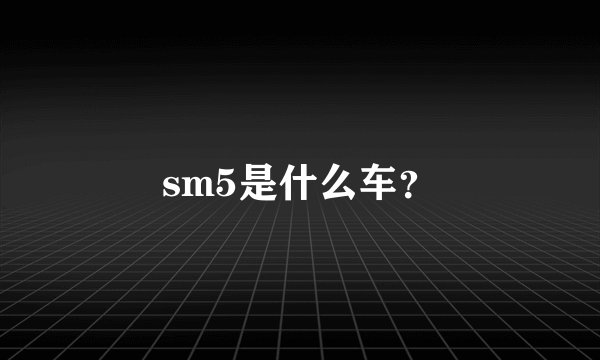 sm5是什么车？