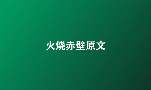 火烧赤壁原文
