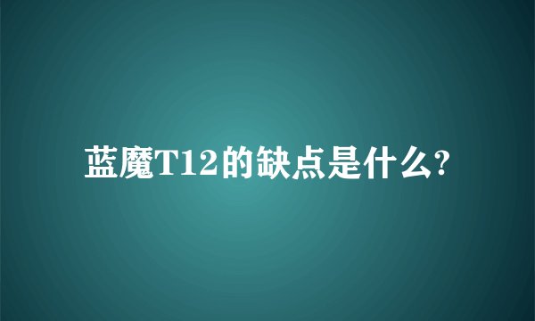 蓝魔T12的缺点是什么?