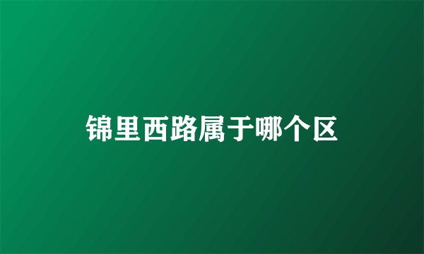 锦里西路属于哪个区