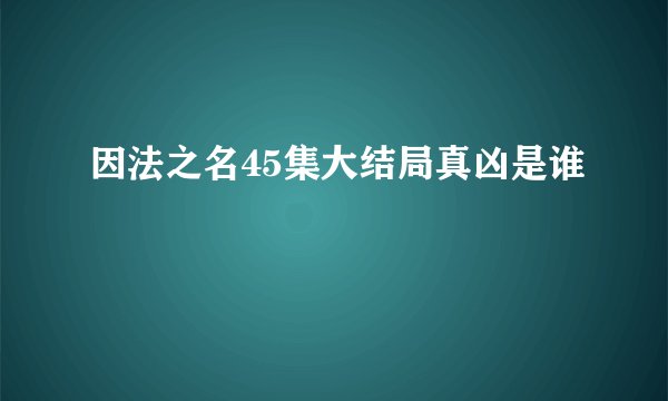 因法之名45集大结局真凶是谁