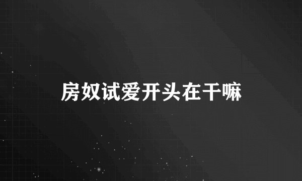 房奴试爱开头在干嘛