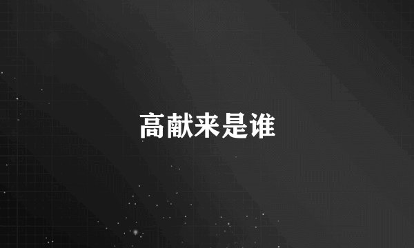 高献来是谁