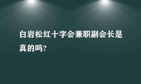 白岩松红十字会兼职副会长是真的吗?