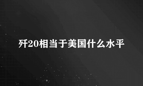 歼20相当于美国什么水平