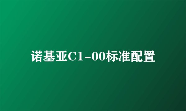 诺基亚C1-00标准配置