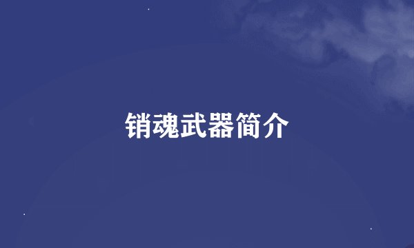 销魂武器简介