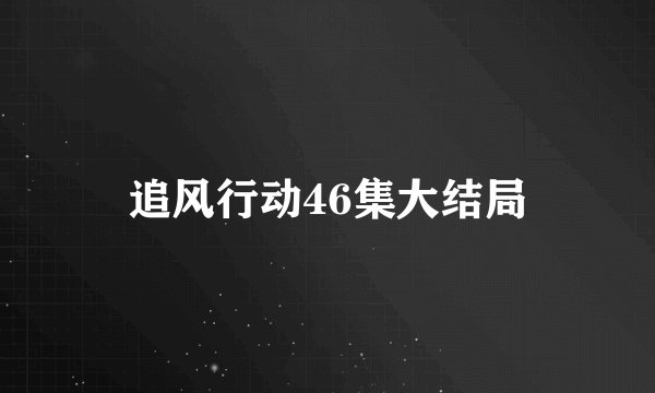 追风行动46集大结局