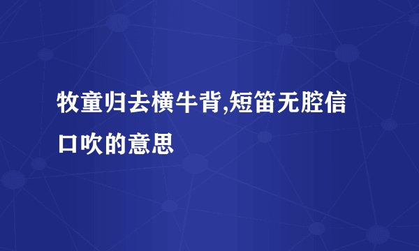 牧童归去横牛背,短笛无腔信口吹的意思