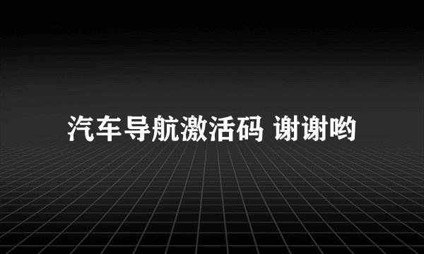 汽车导航激活码 谢谢哟