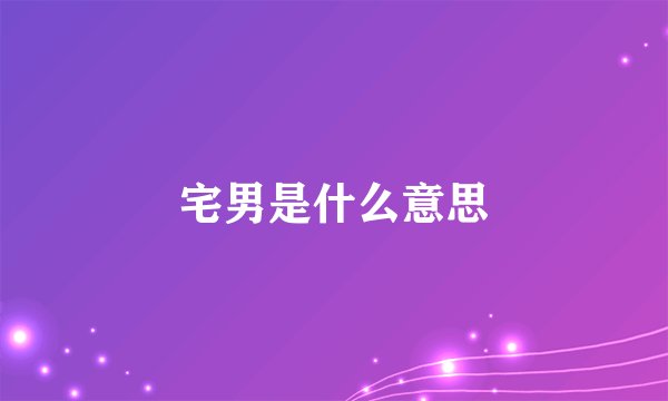 宅男是什么意思