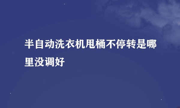 半自动洗衣机甩桶不停转是哪里没调好