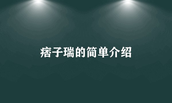 痞子瑞的简单介绍