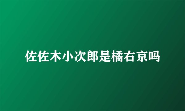 佐佐木小次郎是橘右京吗