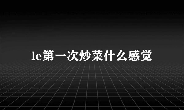 le第一次炒菜什么感觉