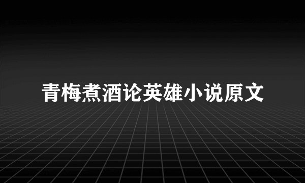青梅煮酒论英雄小说原文