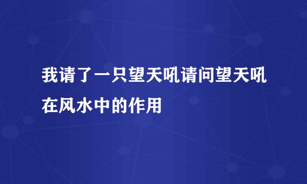 我请了一只望天吼请问望天吼在风水中的作用