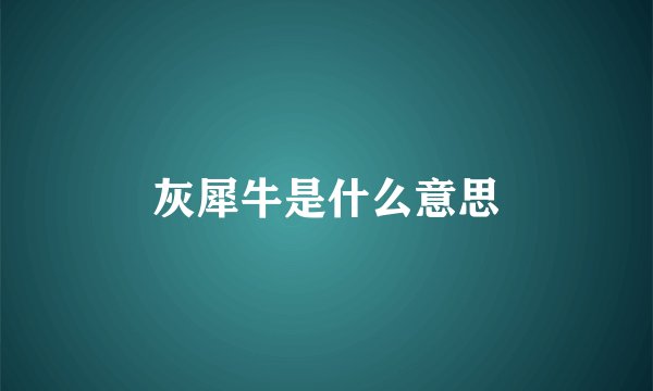灰犀牛是什么意思