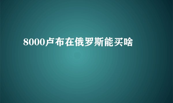 8000卢布在俄罗斯能买啥