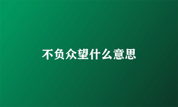 不负众望什么意思