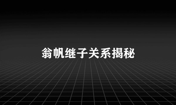 翁帆继子关系揭秘