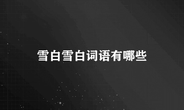 雪白雪白词语有哪些