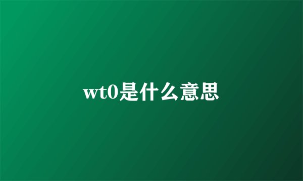 wt0是什么意思