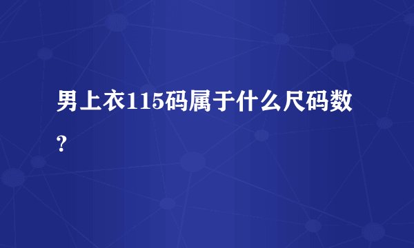 男上衣115码属于什么尺码数？