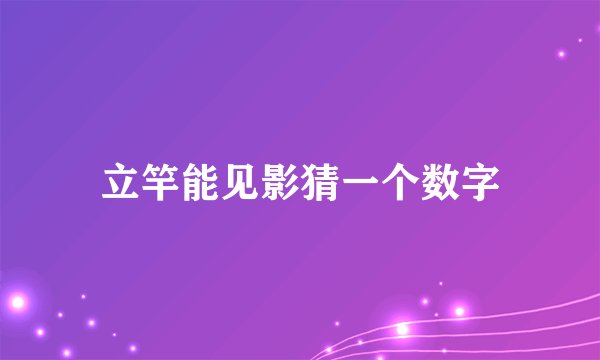 立竿能见影猜一个数字