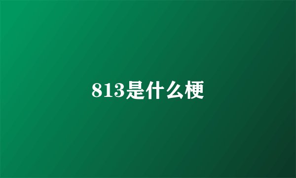813是什么梗