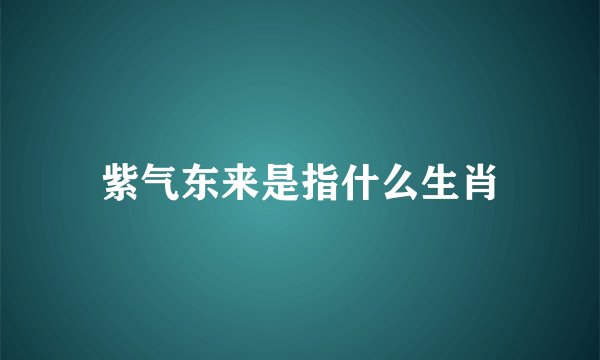 紫气东来是指什么生肖