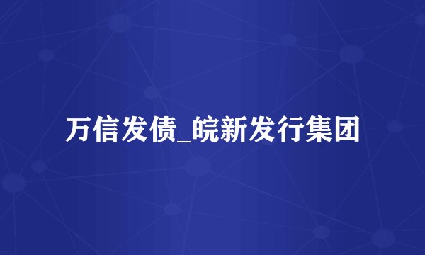 万信发债_皖新发行集团