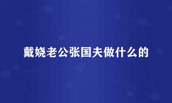 戴娆老公张国夫做什么的