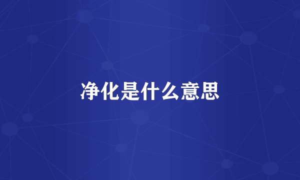 净化是什么意思