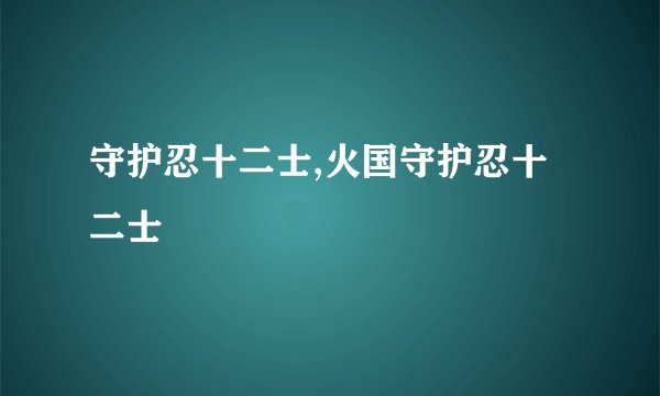 守护忍十二士,火国守护忍十二士