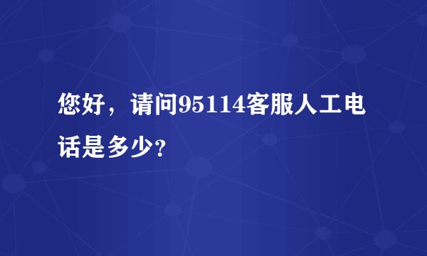 您好，请问95114客服人工电话是多少？