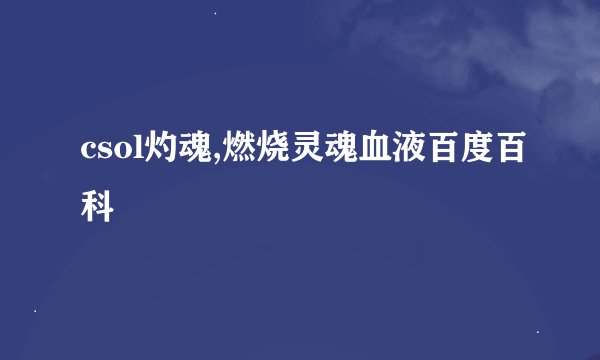 csol灼魂,燃烧灵魂血液百度百科