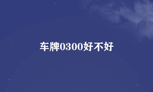 车牌0300好不好