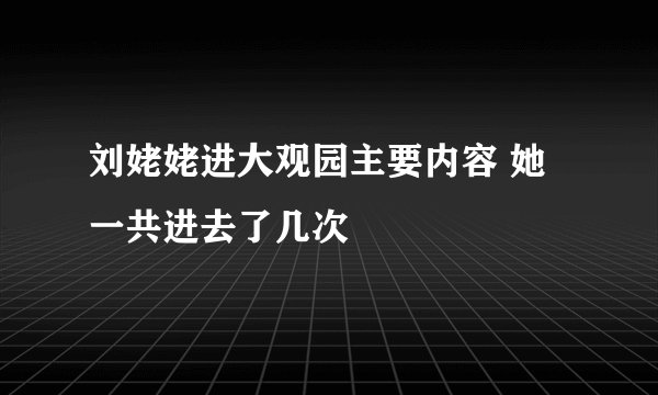 刘姥姥进大观园主要内容 她一共进去了几次