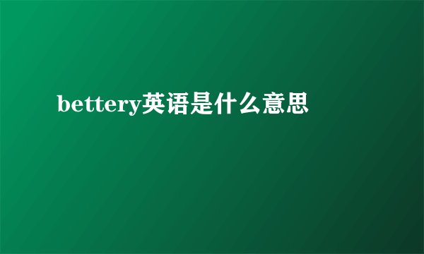 bettery英语是什么意思
