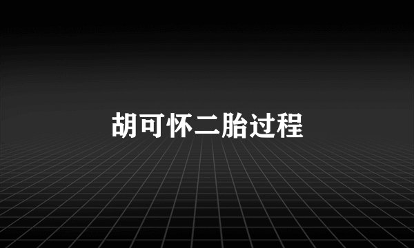 胡可怀二胎过程