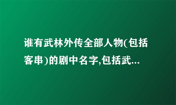 谁有武林外传全部人物(包括客串)的剧中名字,包括武林宝典!