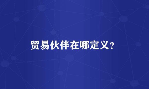 贸易伙伴在哪定义？